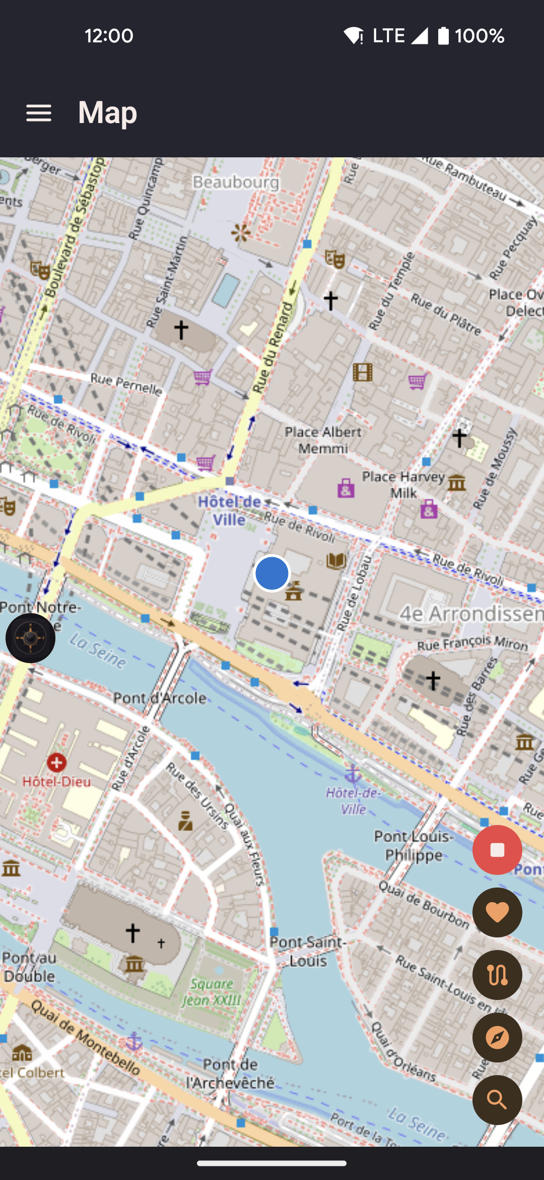 Map screen