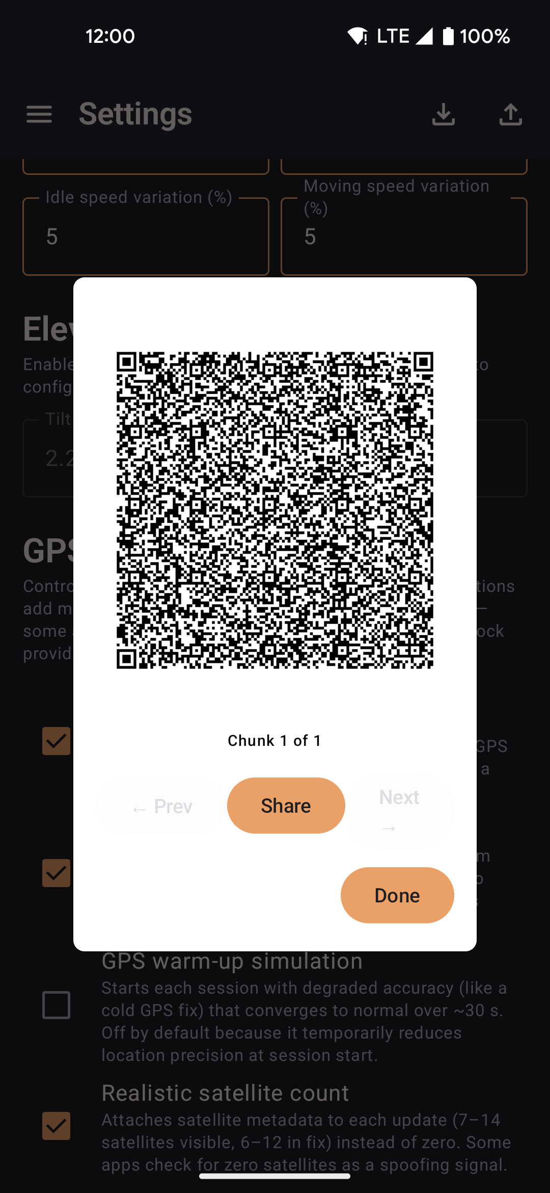 QR share dialog